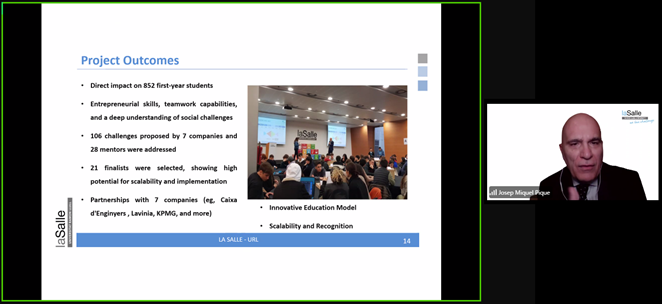 The presentation by Dr. Josep from La Salle - Universidad Ramon Llull